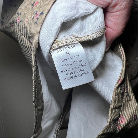 Aureum Olive Ditsy Floral Zip Front Utility Romper Playsuit Boxy Fit Sz S - Picture 6 of 9